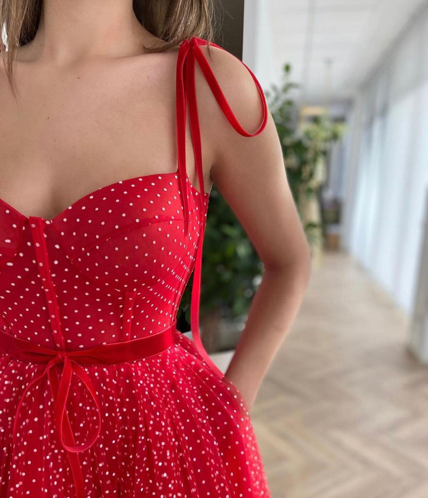 Dotted Red Dress | Teuta Matoshi